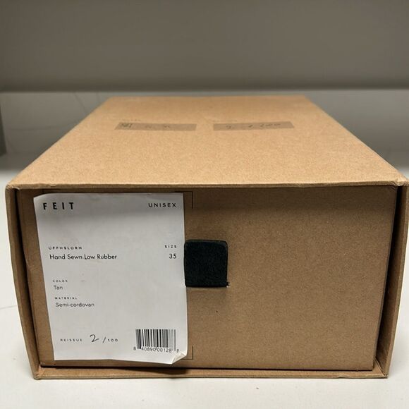 FEIT Hand Sewn Tan Leather Low Top Sneakers - Sz 35 - US 5 - Picture 15 of 15